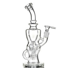 Recycler Glass Waster Hookahs Pipe avec Double Percs Fab (ES-GB-409)